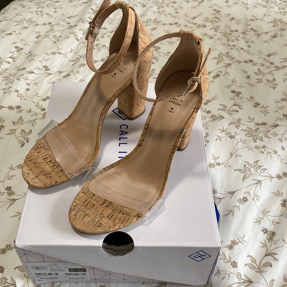 Cork High Heels with Clear Strap - Picture 2 of 3